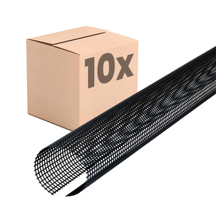 INEFA 10x lapu aizsargs notekcaurulēm, lapu aizsargs, PVC 100-125 mm, 2 m, melns lapu uztvērējs, notekcauruļu pārsegs, notekcauruļu piederumi, ražoti Vācijā