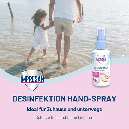 IMPRESAN dezinfekcijas roku aerosols | Higiēniska tīrība bez ūdens | Piemērots roku un sejas maskām | Efektīvs pret baktērijām un vīrusiem | 100 ml