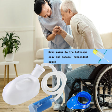 testyu 2000ml pisuāra pudeles unisex ar turētāju, hermētisku vāku un šļūteni, pārnēsājama pisuāra pudele vīriešiem un sievietēm ar tīrīšanas birsti invalīdiem, vecāka gadagājuma cilvēkiem, automašīnām, kempingam, balta