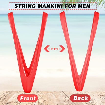 Neer vīriešu string Mankini smieklīgi Borat Thong peldkostīmi Ziemassvētku V formas peldkostīms (sarkans, klasisks)