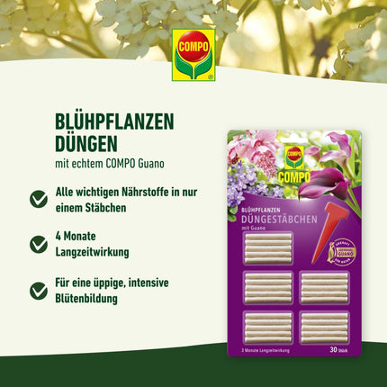 Compo balkonu un podu augu mēslojuma stienīši ar guano