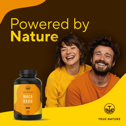 Maca kapsulas Gold 20:1 augsta deva - 8000 mg vienā kapsulā (200 kapsulas) Augstākās kvalitātes Maca ekstrakts - vegāns, ražots Vācijā - TRUE NATURE®