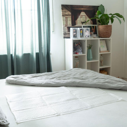 Sensalou ūdensnecaurlaidīgs vienreizlietojamais pārtinamais paklājiņš 60x90 cm - 100 gabali, vienreizlietojami pārtinamie paklājiņi, ūdensnecaurlaidīgs, līdzi ņemams pastaigās, balts
