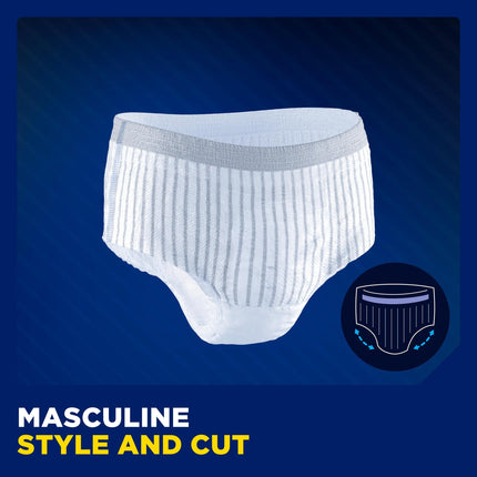 TENA MEN Active fit Pants Plus - 40 gabali mēneša iepakojumā (4 x 10) - Vienreizējās lietošanas biksītes vīriešiem - mērenai vai spēcīgai urīna noplūdei - L izmērs