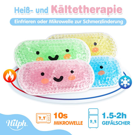 Hilph bērnu dzesēšanas spilventiņi ar netoksisku želeju, 13,5 x 6,3 cm netoksiski mazi ledus kompreses bērniem ar drudzi, izciļņiem, sasitumiem, zobu sāpēm vai galvassāpēm, aukstuma un siltuma kompreses - 4 iepakojumi