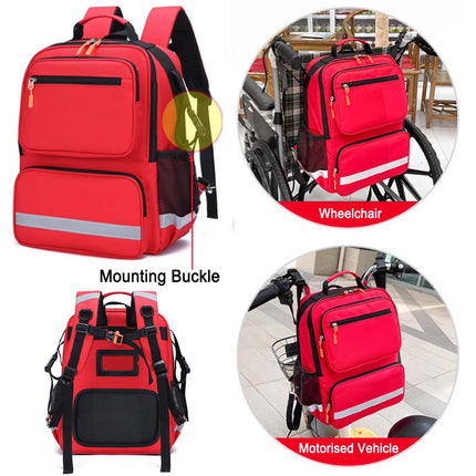 Ratiņkrēslu mugursoma, ratiņkrēslu soma aiz sēdekļa, lielas ietilpības ratiņkrēslu aksesuārs - ratiņkrēslu soma aiz sēdekļa - ar atstarojošu joslu medikamentu glabāšanai - tikai soma (C) (zila)