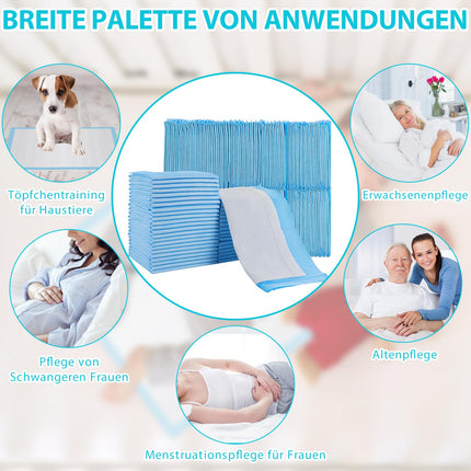 Vabrloy 100 Stück Betteinlagen Inkontinenz Einweg,Wickelunterlagen Einweg 33x45 cm,wasserdichte und Ultra-saugfähige,Inkontinenz-Bettunterlagen Einweg Inkontinenzunterlagen für ErWegwerf-Bettpads