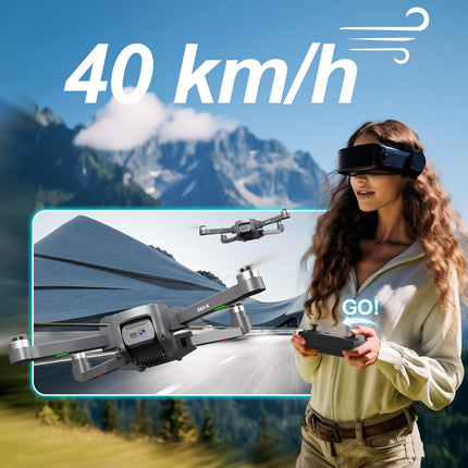Drons ar kameru 4K bezkontaktu motora drons ar 2 kamerām 40KM/h MAX vēja izturīgs 4 līmeņu 5 GHz WIFI FPV droni RC kvadrokopteris bērniem pieaugušajiem 2 baterijas IDEA16