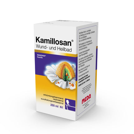 Kamillosan brūču un dziedināšanas vanna: kumelīšu vannas piedeva sēžamvannām, pret niezi, hemoroīdu sūdzībām, ādas iekaisumiem, 250 ml