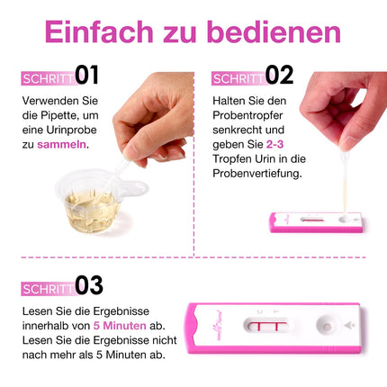 Easy@Home 10 grūtniecības testi Agrīns tests: agrīna noteikšana ar augstu jutību 10 mSV/ml Ātra un uzticama HCG testa kasete precīziem rezultātiem