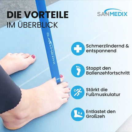 Sanmedix Hallux valgus pirkstu izplešanas treniņu lente pirkstam - korekcijas komplekts sievietēm un vīriešiem bunionu sāpju mazināšanai