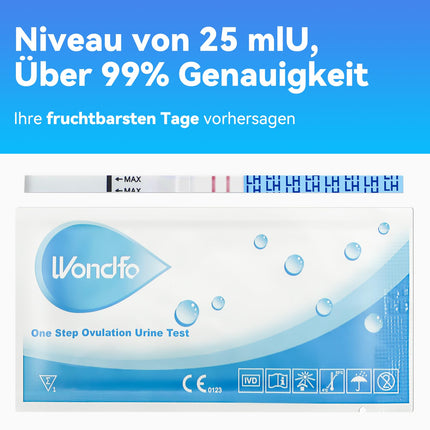 Wondfo 20 grūtniecības testi 50 ovulācijas testi 10 mSV/ml HCG ātrās teststrēmeles Ovulācijas tests LH auglības tests sievietēm