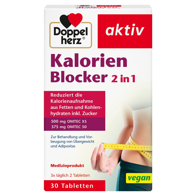 Doppelherz kaloriju bloķētājs 2 vienā – medicīniska ierīce liekā svara un aptaukošanās ārstēšanai un profilaksei – 30 vegānas tabletes