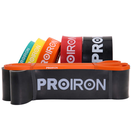 PROIRON pretestības lentes, pretestības lentu komplekts spēka treniņiem, pievilkšanās fitnesa lentes, spēka treniņu lentes fitnesam/sportam/muskuļu veidošanai/pievilkšanās vingrinājumiem/jogai/krosfitam - ONE dzeltena (18-31 kg)