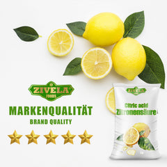 20 kg pārtikas kvalitātes citronskābes pulvera | Mājas aizsardzības līdzekļi virtuvei un mājsaimniecībai | Citronskābe 100% tīra | Citronskābe E330 (4x 5kg)