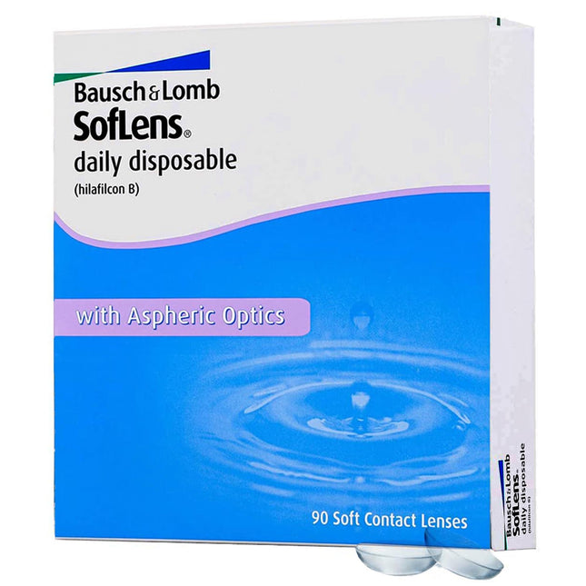Bausch + Lomb SofLens ikdienas vienreizējās lietošanas kontaktlēcas, sfēriskas kontaktlēcas, mīkstas, 90 gab. BC 8,6 mm / DIA 14,2 / -3,00 dioptrijas