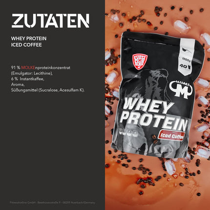 Mammut Nutrition sūkalu proteīns, ledus kafija ar īstu kafiju, sūkalas, proteīns, proteīna kokteilis, 1000 g