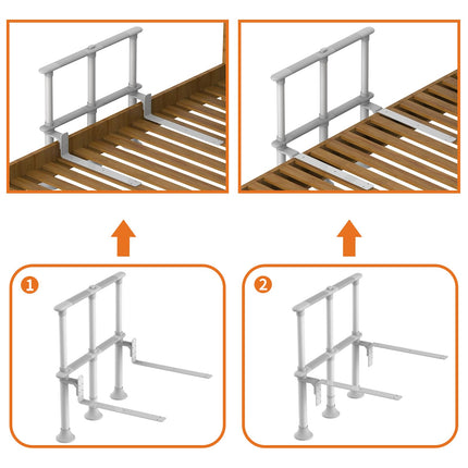 Heuffe gultas margu kritiena aizsardzība senioriem ar kājām, gultas satvēriena stienis stāvēšanas palīglīdzeklis vecāka gadagājuma cilvēkiem, drošības gultas margas, augstumā regulējama gultas aizsargmarga aprūpes gultai invalīdiem