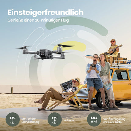 Holy Stone HS440D GPS drons ar 4K kameru iesācējiem, 1 akumulators 20 min. darbībai. Lidojuma laiks, seko man, automātiska atgriešanās, 5G FPV pārraide, RC salokāms drons, pilns komplekts, svars zem 249 g, profesionāls pieaugušajiem, C0