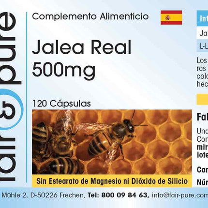 Fair &amp; Pure® - peru pieniņa 500 mg - 120 kapsulas - standartizēts līdz 4% 10-HDA - maigi sasaldēts