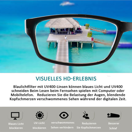 COJWIS lasāmbrilles, 6 gab., vīriešiem un sievietēm, kvalitatīvas atsperīgas eņģu lasīšanas brilles ar zilu gaismas filtru (6 melnas, 2.00)