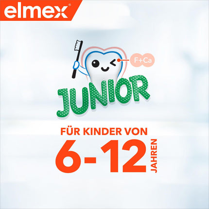 elmex zobu pasta junioriem 6-12 gadi 75 ml – medicīniska zobu tīrīšana ar 1400 ppm fluorīda saturu ļoti efektīvai aizsardzībai pret kariesu – stiprina jaunus, pastāvīgus zobus