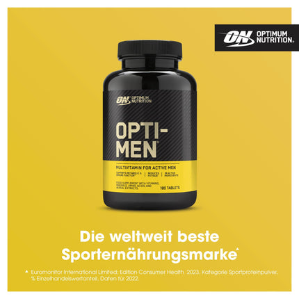 Optimum Nutrition Opti-Men multivitamīnu uztura bagātinātājs vīriešiem ar D vitamīnu, C vitamīnu, B6 vitamīnu un aminoskābēm, bez garšas, 60 porcijas, 180 kapsulas