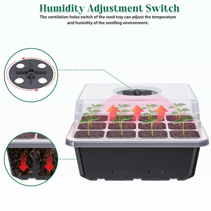5 sēklu paplātes ar augšanas gaismu, sēklu sākuma paplātes, iekštelpu siltumnīcas audzēšanas kaste sēklu un stādu dīgšanai