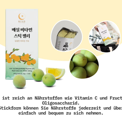 WOLINDAMHWA Plūmju vitamīnu želejas nūjiņas 20g x 30gab. | K-Beauty superēdiens | Augstas kvalitātes Hwangmaesil plūmes un vitamīnu komplekss | Praktiska nūja lietošanai ceļā | Labsajūtas produkts veselībai