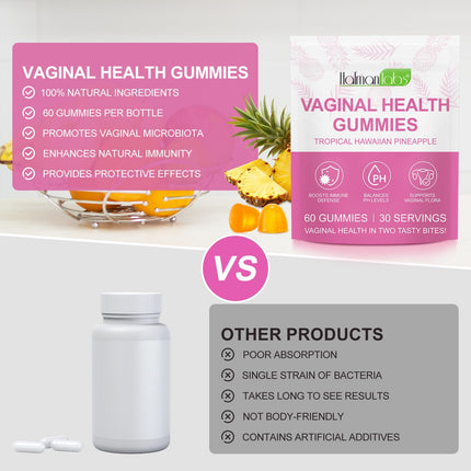 Premium Feminine Balance želejkonfektes - Havaju ananāss - PH Balance - želejkonfektes visu vecumu sievietēm, atbalsts sieviešu veselībai un labsajūtai - imunitātes atbalsts - vegānas un bez glutēna