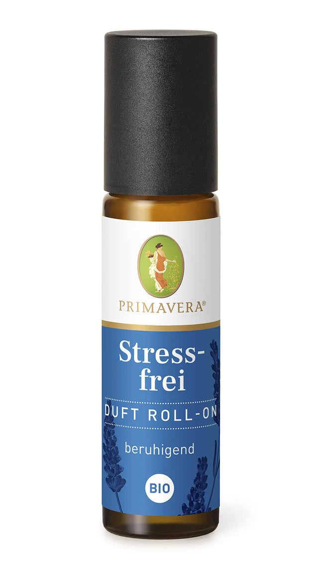 PRIMAVERA Stress Free Organic Fragrance Roll-On 10 ml - Lavanda - Aromātiskā eļļa, Smaržvielu eļļa, Aromterapija lietošanai ceļā - Nomierinošs - Vegāns