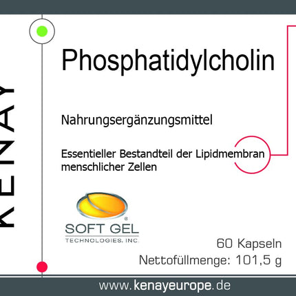 KENAY EUROPE | Fosfatidilholīns | 385 mg 60 kapsulas | Uztura bagātinātāji | KENAY®