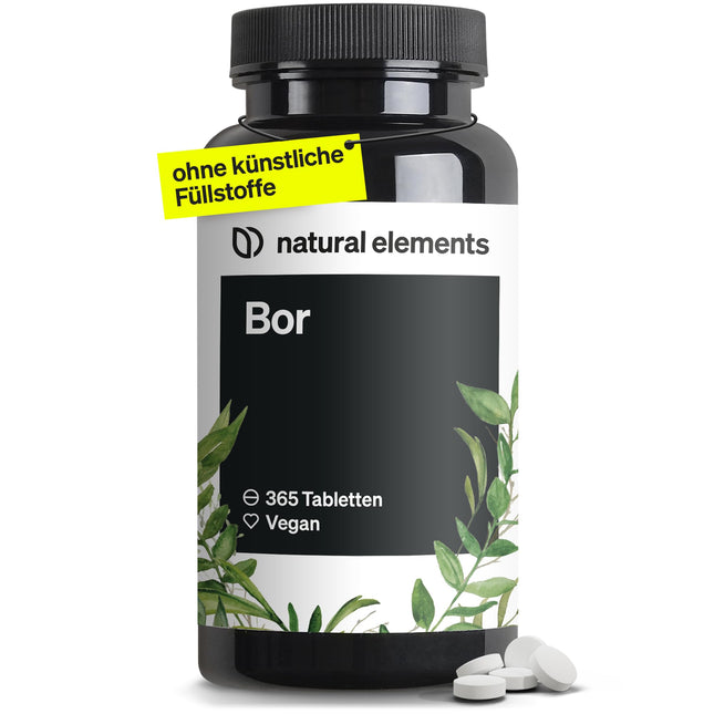 Tīrs bors – augsta bora deva 3 mg uz tableti – 365 tabletes – vegāns, dabīgs, laboratorijā pārbaudīts un ražots Vācijā