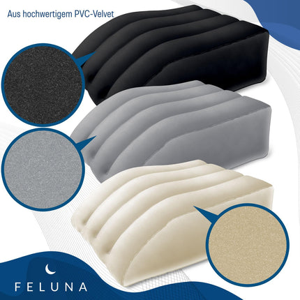Ergonomisks ķīļveida spilvens gulēšanai, piepūšams ortopēdisks kāju pacēlājs kāju un muguras sāpju mazināšanai, kāju atbalsta spilvens ceļgalam, pēdai un potītei pēc operācijas (melns)