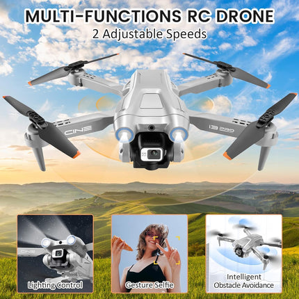 OKYUK i3 PRO drons ar 4k kameru, 50 minūšu lidojuma laiku, svaru zem 139 g, 200 m FPV pārraidi, bezkontaktu motoru. Sekojiet man/atgriešanās/fotografēšana/video, tālvadības kvadrokopters iesācējiem, pieaugušajiem (pelēks)