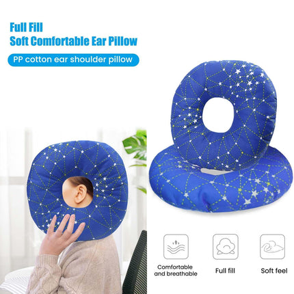 GOMETY pīrsinga spilvens ar caurumu, donut spilvens ausu sāpēm, ausu spilvens pret ausu sāpēm, guļošais gredzens sānu gulētājiem, lai mazinātu ausu sāpes, ausu kopšanas spilvens, ausu pīrsinga aksesuārs, zils
