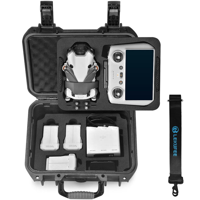 LEKUFEE ūdensnecaurlaidīgs ceļojumu futrālis DJI Mini 4 Pro/3 Pro/3 dronam, Fly More Combo, RC 2/RC-N2 tālvadības pultij un piederumiem (tikai pārnēsāšanas futrālis)