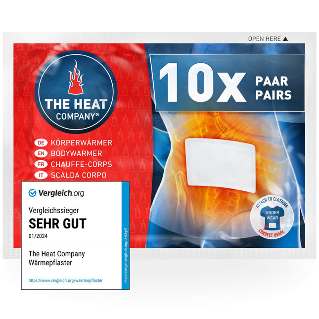 THE HEAT COMPANY ķermeņa sildītāji - 10 gabali - siltuma plāksteri mugurai un kaklam - ĪPAŠI SILTI - ķermeņa sildītāji - muguras sildītāji - 12 stundas mājīga siltuma - aktivizējas ar gaisu - pilnīgi dabīgi