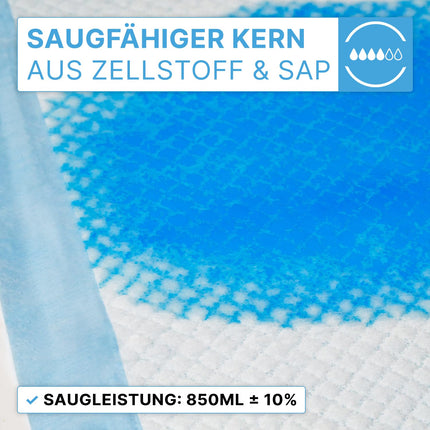 100x ARNOMED Inkontinenzunterlage Einweg , saugfähige Krankenunterlagen 60x90cm, Baby Wickelunterlage Einweg, 5-lagige Zellstoff Unterlagen Bett bei Inkontinenz, Betteinlagen Einweg, Wickelunterlage