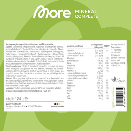 More Mineral Complete V4, 150 kapsulas ar vitamīnu un minerālvielu kompleksu