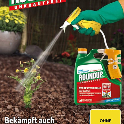 Roundup Weed Free Express, 3 litru smidzināšanas sistēma, gatavs lietošanai aerosols nezāļu, zāles un sūnu apkarošanai