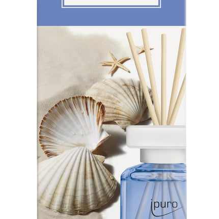 ipuro - Essentials istabas aromāts Saulains pludmales laiks 50ml | Telpas atsvaidzinātājs ar greipfrūta, citrona un baltā muskusa aromātu | Difuzors ar nūjiņām | Gaisa atsvaidzinātājs mājām