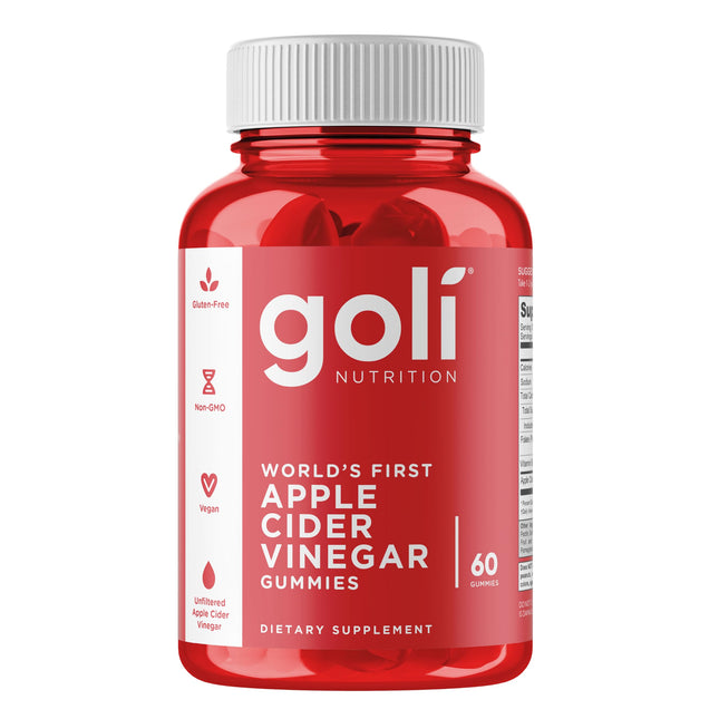 Goli Nutrition, ābolu sidra etiķis, 60 vegāniski želejkonfektes, 1000 mg ābolu sidra etiķa vienā porcijā, bez glutēna, bez sojas, bez ĢMO, ābolu sidra etiķa garša