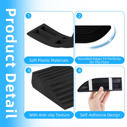 Durvju sliekšņa rampa robotizētiem putekļsūcējiem, silikona sliekšņa rampa visiem robotizētu putekļsūcēju piederumiem, izturīga konstrukcija un ērta lietošana (melna, 69 cm)
