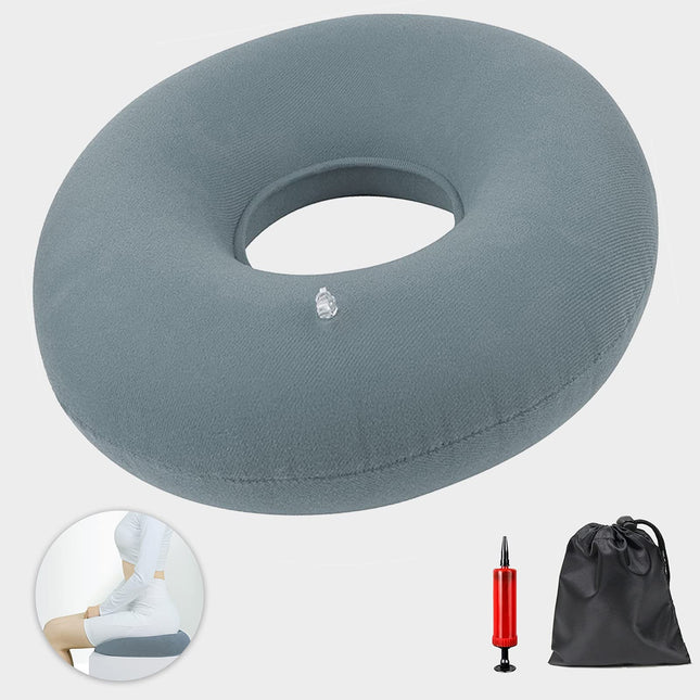 JHY hemoroīdu sēdekļa spilvens no poliestera, piepūšams sēdekļa spilvens, ortopēdisks apaļš spilvens hemoroīdiem, astes kaula sāpēm, grūtniecībai.