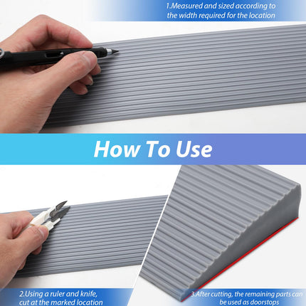 Durvju sliekšņa rampas, sliekšņa rampa, PVC ratiņkrēslu rampa, neslīdoša virsma, gumijas rampa, sliekšņa rampa ratiņkrēsliem, ratiņiem, staigulīšiem vai e-skrejriteņiem (pelēka, 90 x 8 x 2 cm)