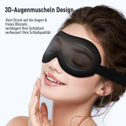 Umisleep miega maska ​​sānu gulētājiem, 3D acu kontaktligzdas un regulējama elastīga siksna, gaismu bloķējoša un elpojoša, acu maska ​​vīriešiem un sievietēm, piemērota ceļojumu jogai, melna
