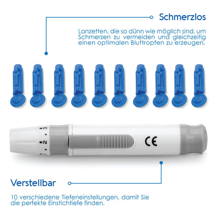 KetoBM asins ketonvielu mērītāja komplekts keto diētas testēšanai – pilnīgs ketonvielu testēšanas komplekts ar ketonvielu monitoru, keto strēmelītēm, iespiešanās ierīci un lancetēm