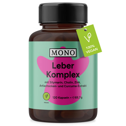 MONO aknu komplekss – 120 vegānas kapsulas ar silimarīnu, holīnu un cinku