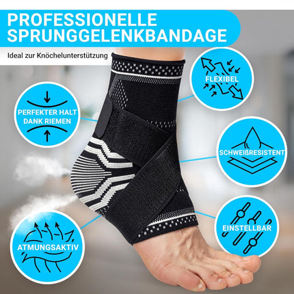 FIT MEDIC potītes atbalsts | Profesionāla pēdas ortoze, regulējama un elastīga | Unisex potītes pārsējs potītes sporta futbolam Ahilleja cīpslas potītes aizsardzībai locītavu sāpēm pret sastiepumiem